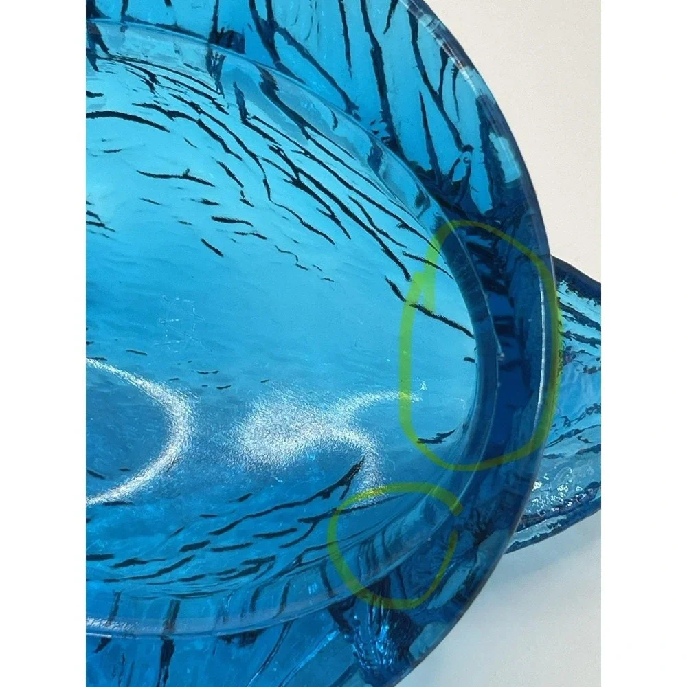 Westmoreland Robin on Nest Blue Glass Covered Dish Vintage READ